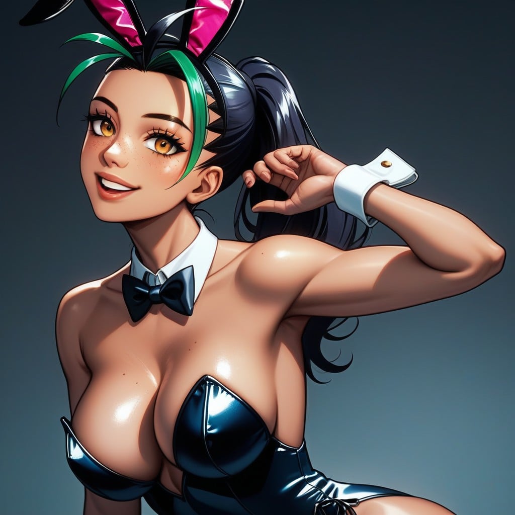 Hollywood Glamour, Hands Behind Head, Nemona Is A Bunny Woman Hentai AI Porn