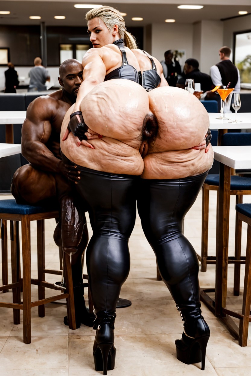 Dark Skinned Man, Hyper Ass, Arched Back AI Porn