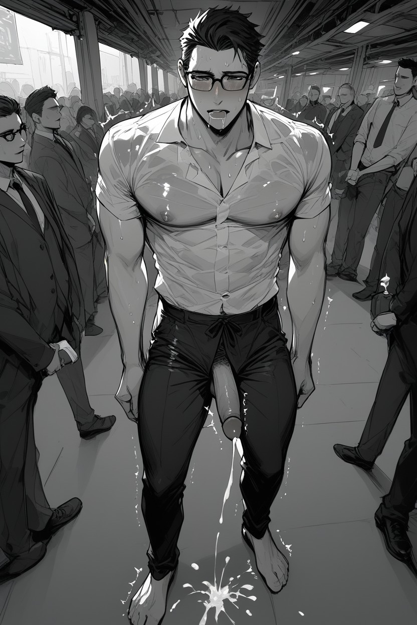 Dripping Precum, Sweaty, Drooling ゲイAIポルノ
