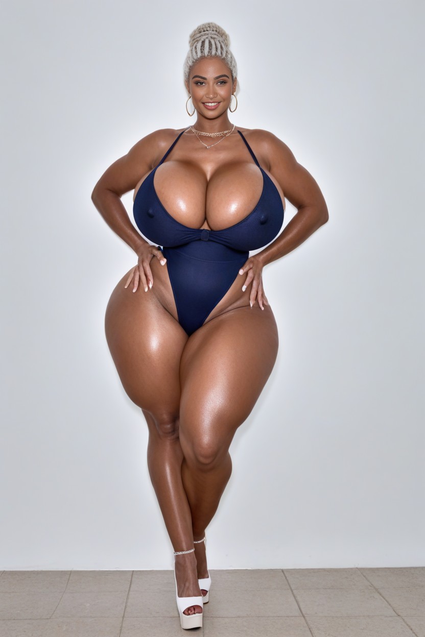 Massive Round Ass, Pawg, White Hair AI Porn