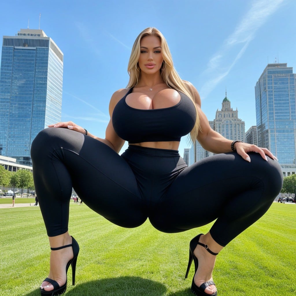 Hyper Giant Woman, Athletic Build, Gigantic Macro Woman AI Porn