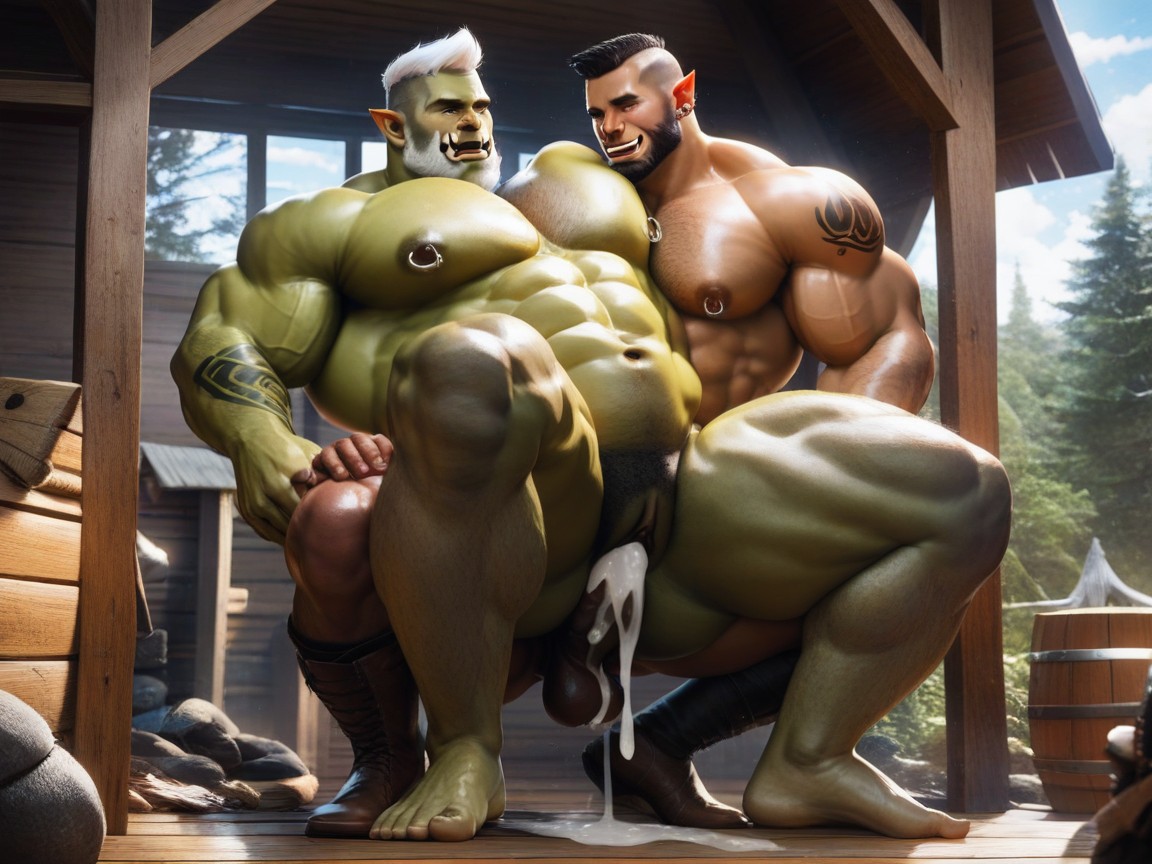 Pussy, Cunt, Oversized Muscles AI Gay Porn