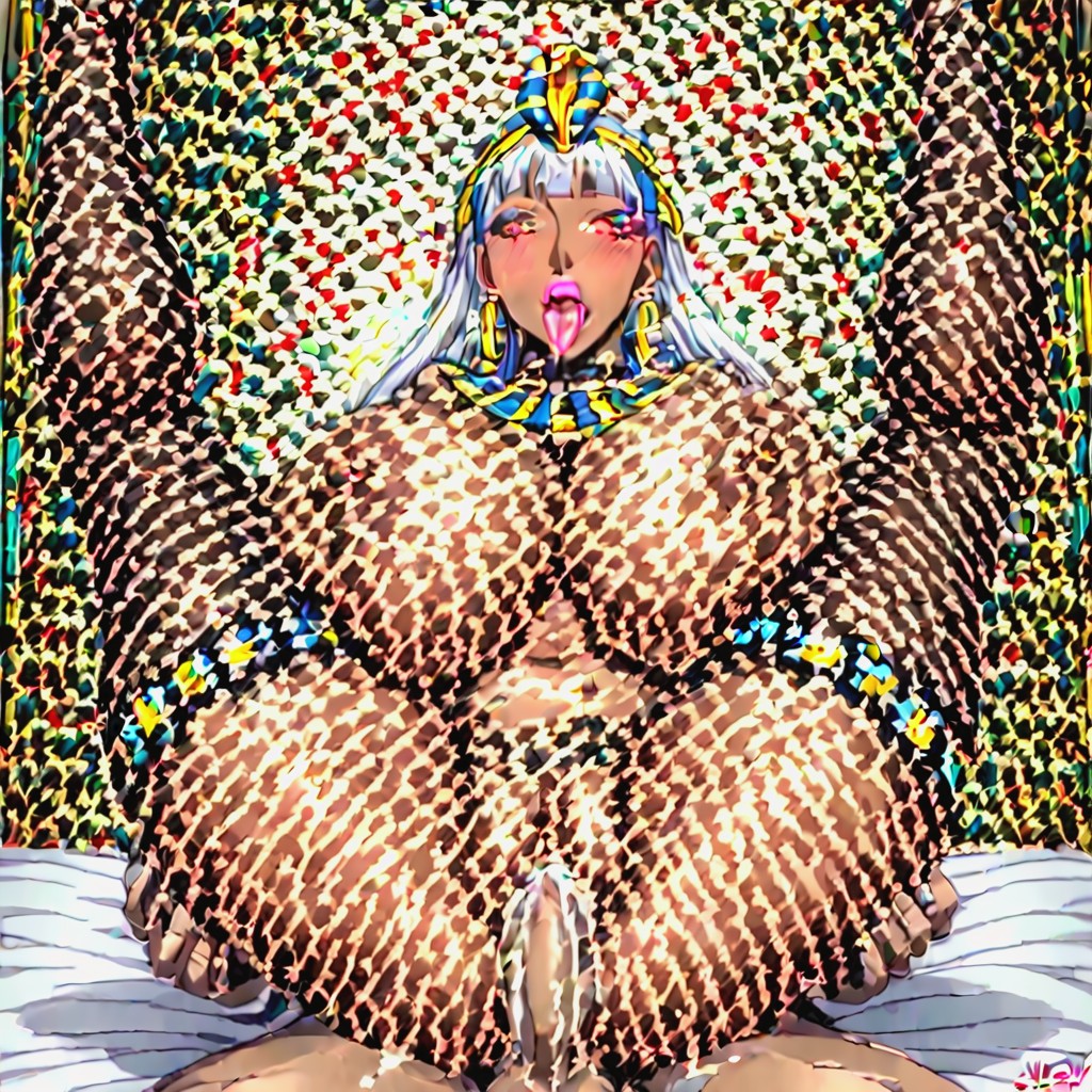 View From Below, Curvy Body, White Hair Hentai AI Porn
