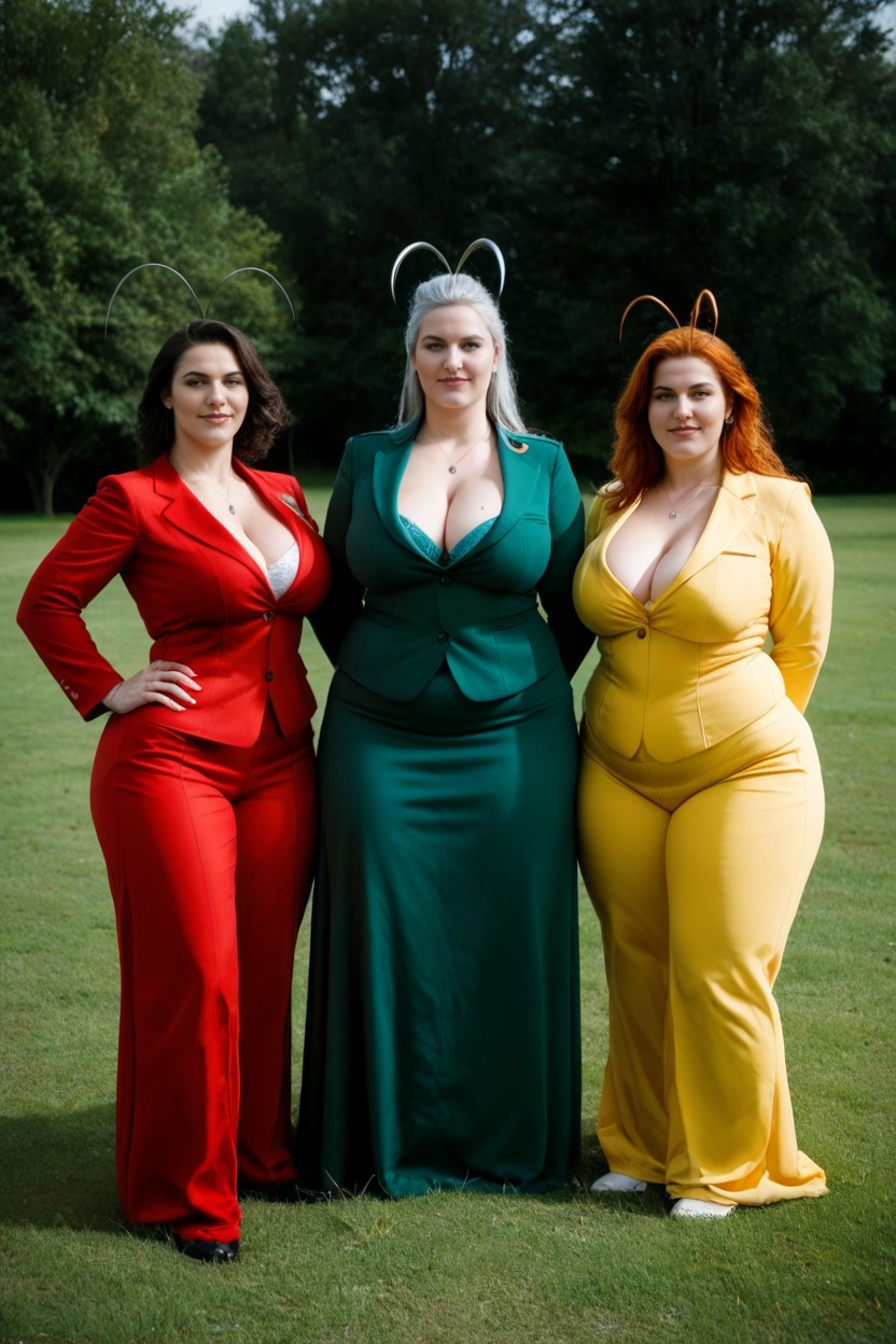 Large Ass, Three Women, Playful Vibe BBW AI Porn