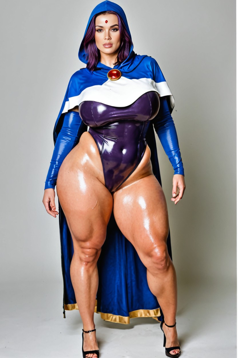 Hyper Hips, Cheekbones, Full Body View AI Porn