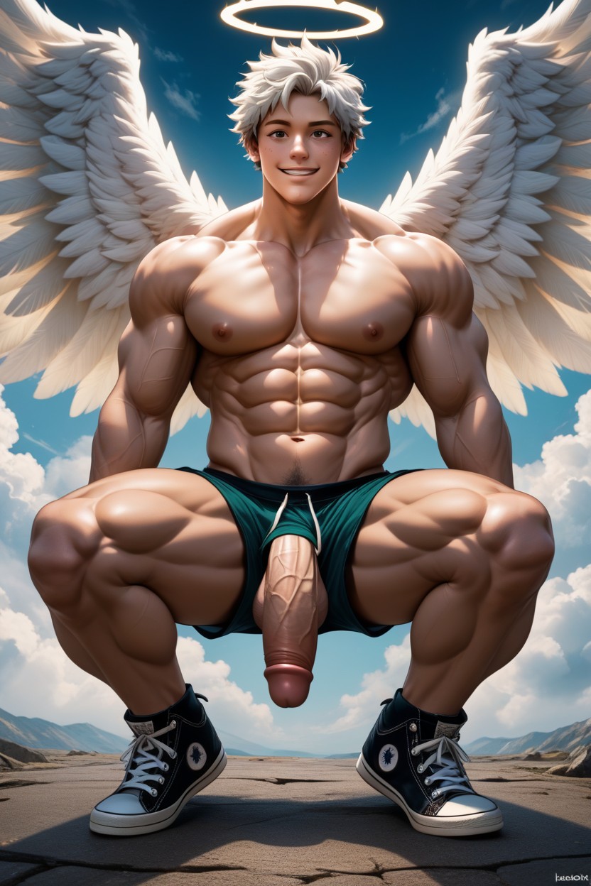 Clouds, Huge Cock, Biceps AI Gay Porn