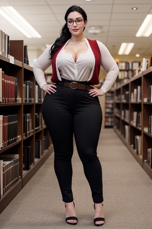 Small Breast, Eyeglasses, Gigantic Legs AI Porn