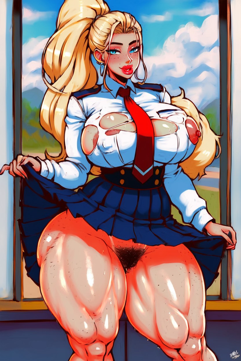 In Class The Room, Ripped Shirt At Boobs, Cellulite Skin AI Porn