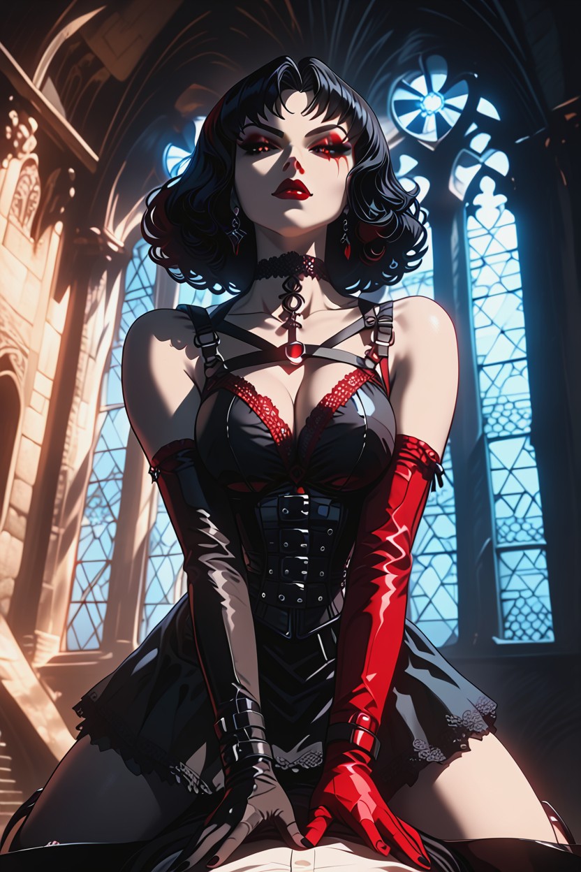 Front View, Concept Art", "appearance"hair "black Long Wavy Voluminous" Hentai AI Porn