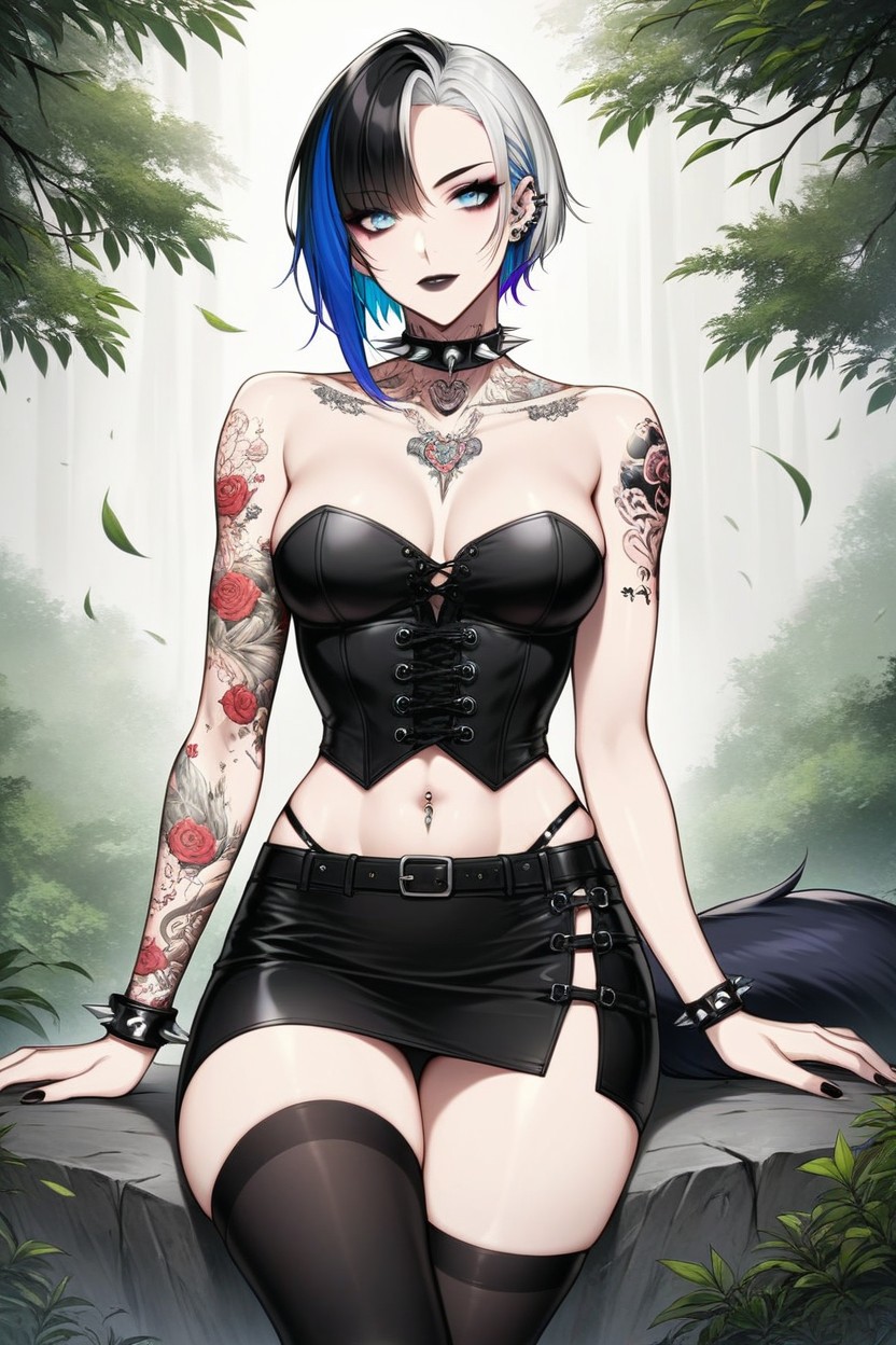 Woman Wearing A Black Skirt, 18+, Breasts Fully Covered AI Porn