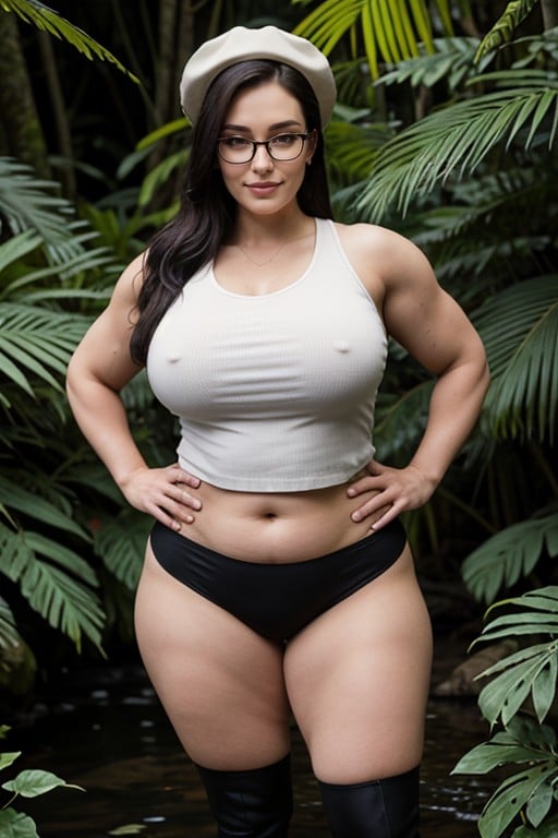 Smirk, Gigantic Legs, Eyeglasses AI Porn