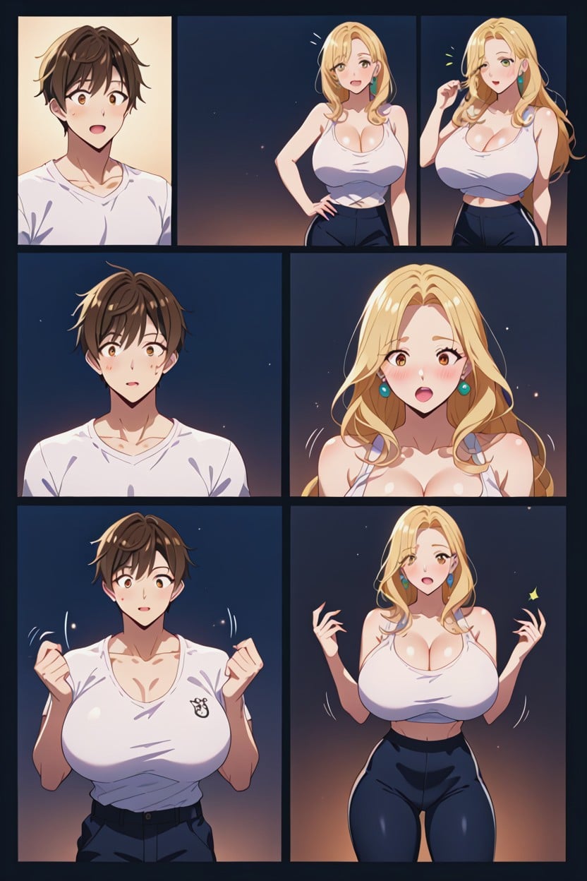 Gender Change, Multiple Images, Sudden Breast Expansion AI Porn