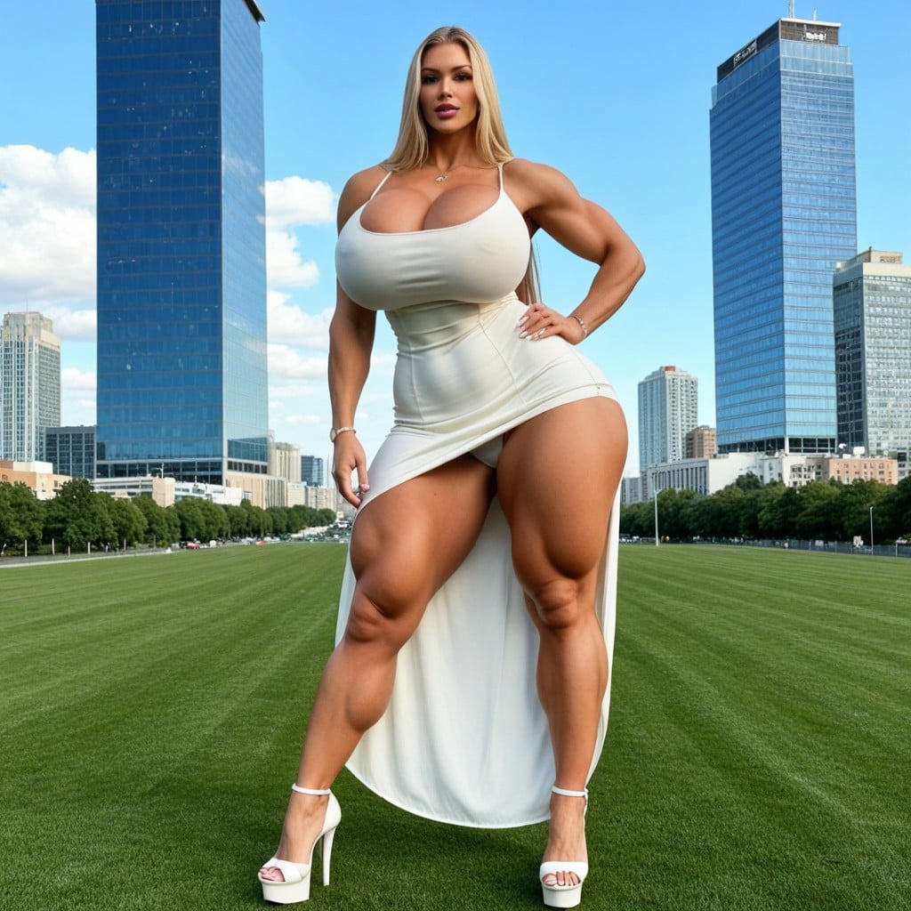 Gts Fetish, Titanic Sized Woman, Unnaturally Long Blond Hair AI Porn