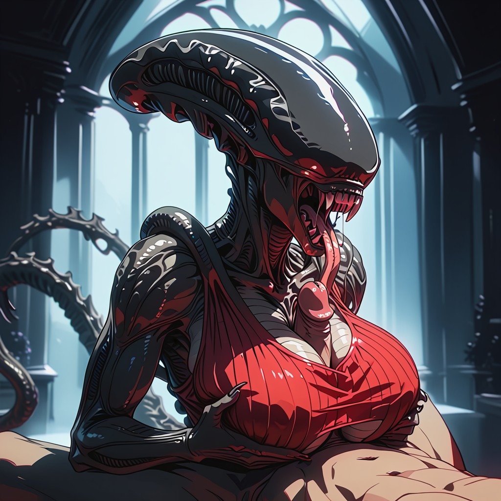 Female Body, Fangs, Side View Furry IA