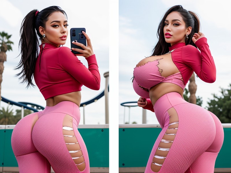 Diamond Choker, Wide Hips Fit Waist, Gorgeous Coachella Model AI Porn