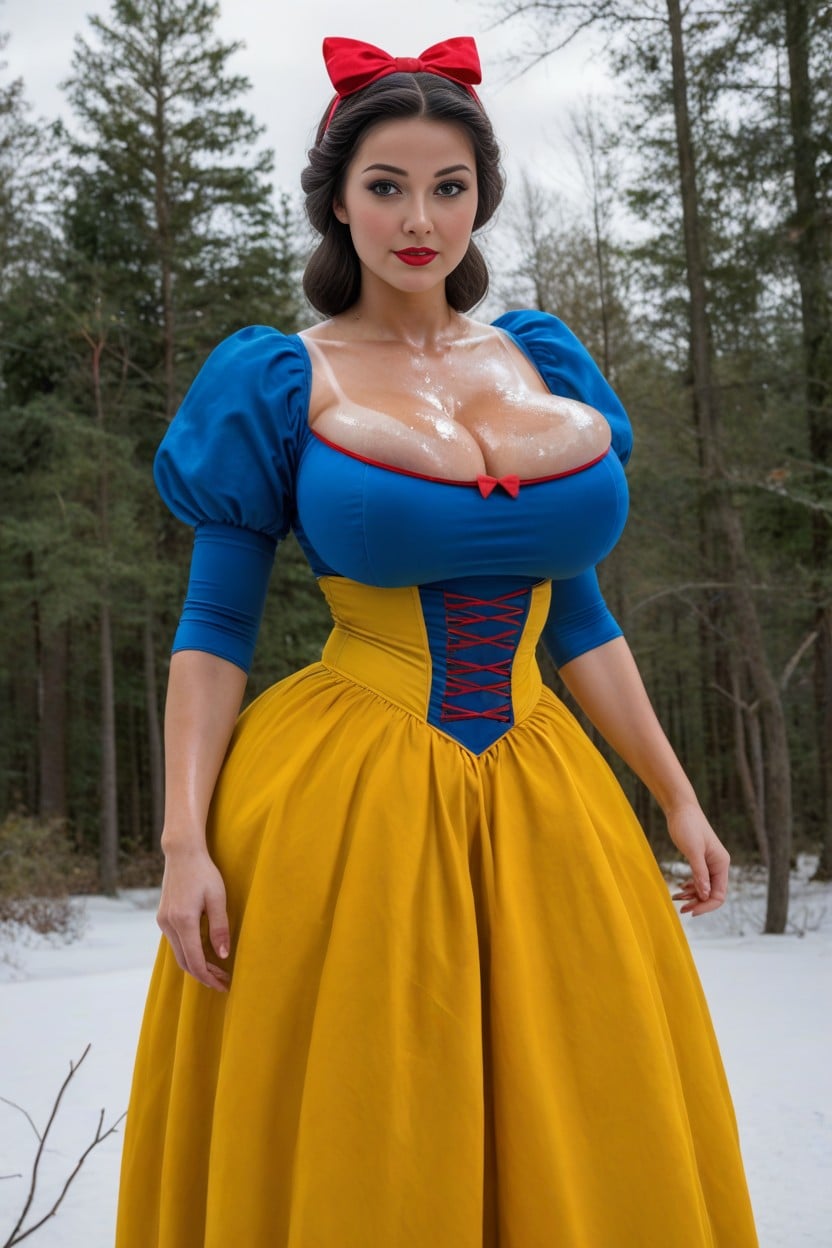 Huge Cleavage, Tan Lines, Blue Top AI Porn