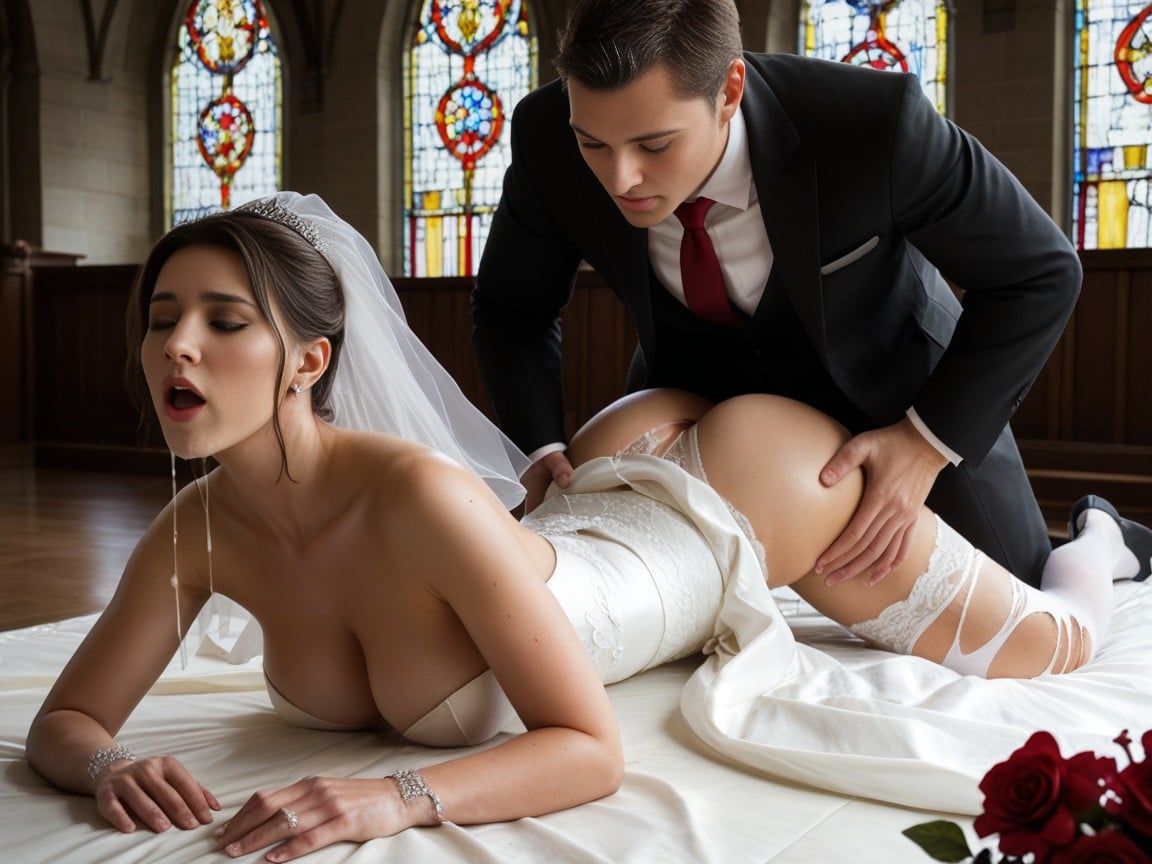 Spitroast, Ass Up, Large Church Window AI Porn