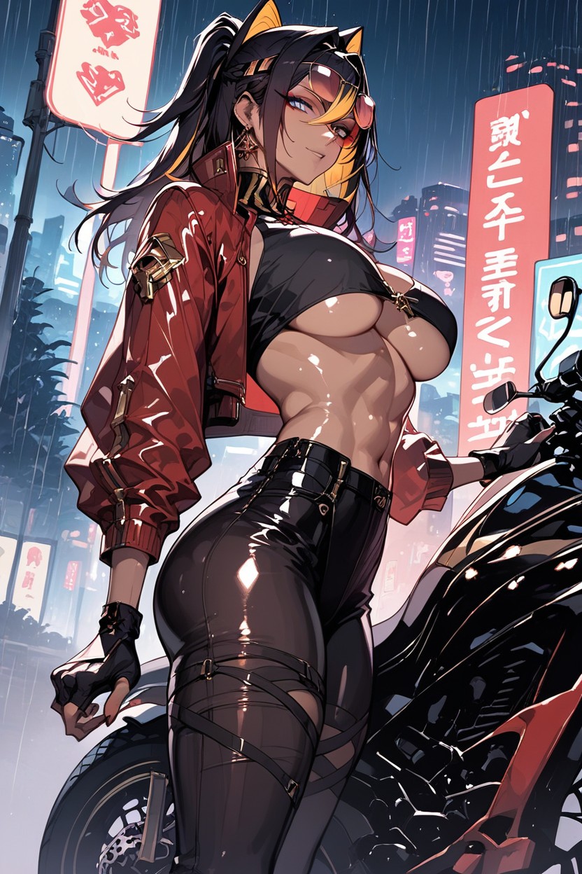 Wide Angle, Rounded Breast, Dark Clouds Hentai AI Porn