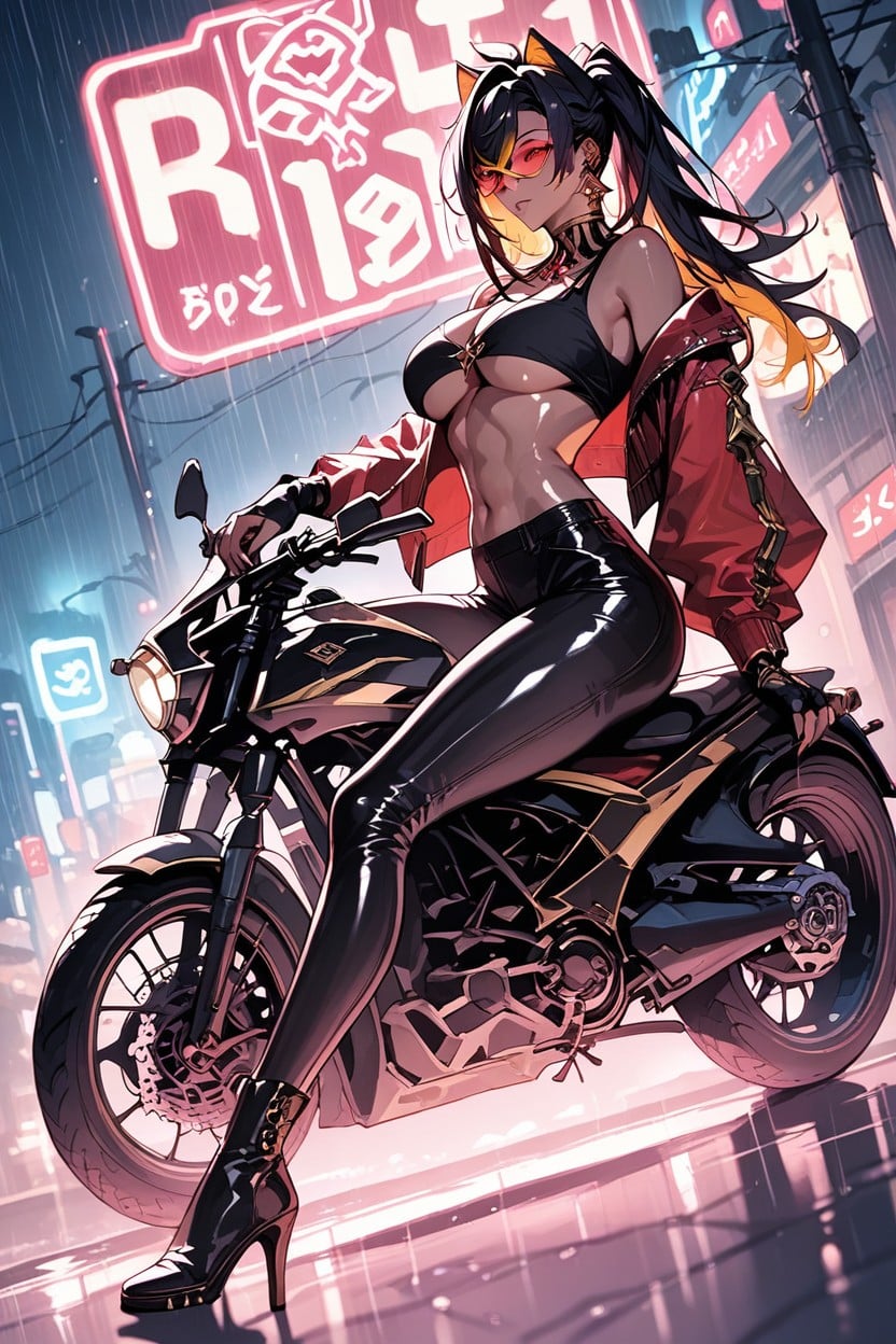 Seductive Look, Underboob, Navel Exposed Hentai AI Porn