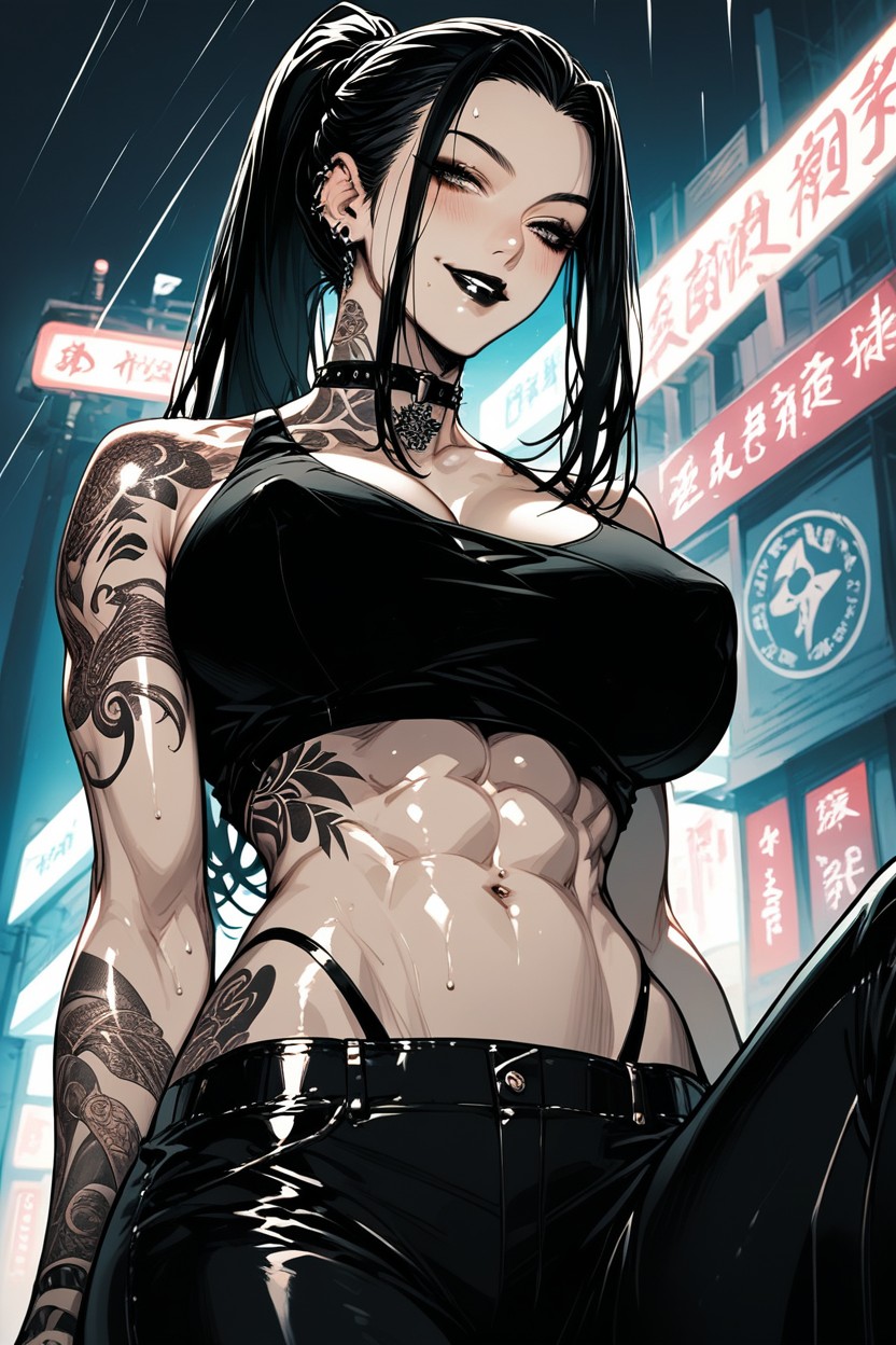 One Leg Up, High Ponytail, 18+ Hentai AI Porn