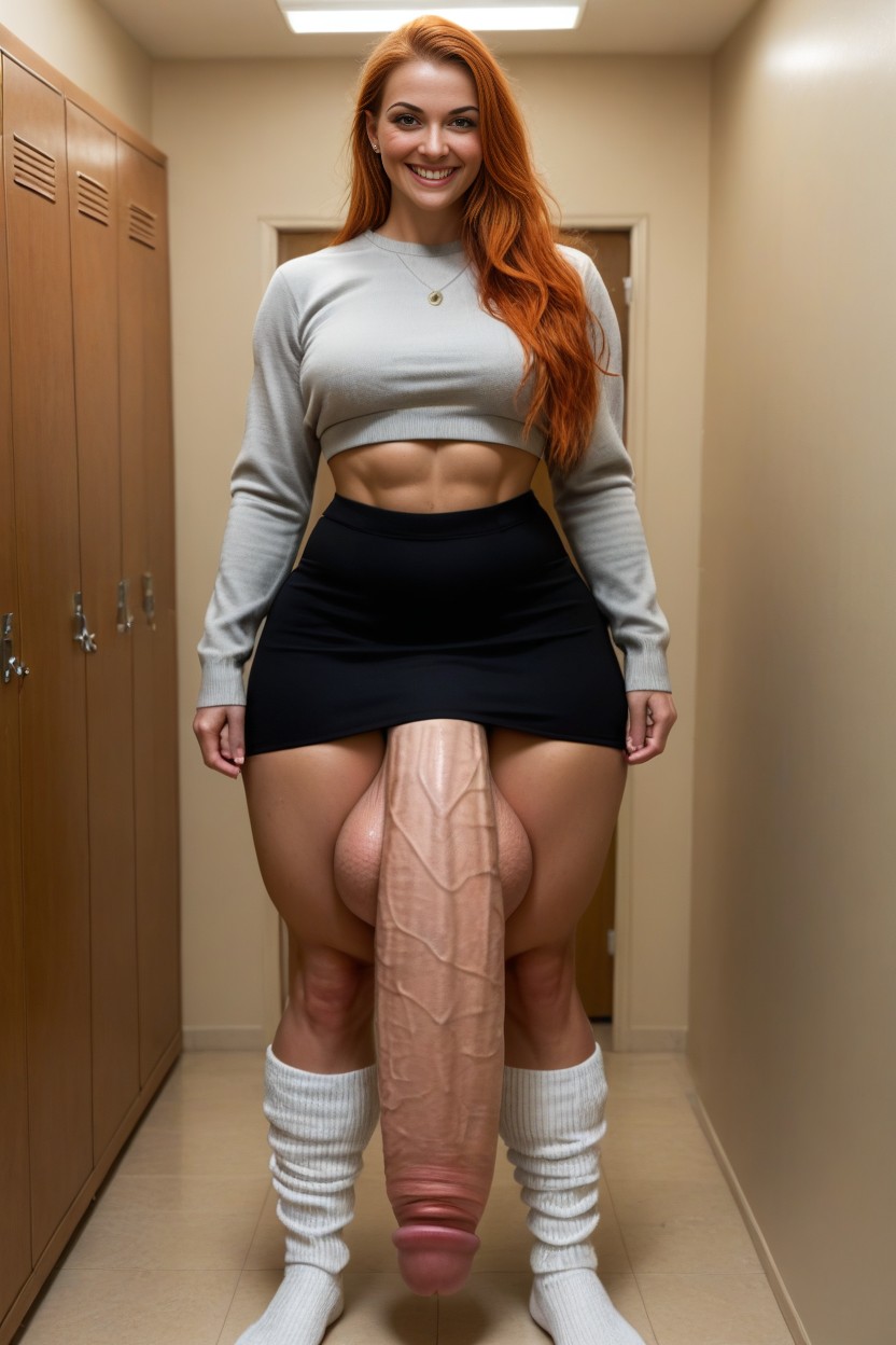 Model, Sweaty, Fat Cock Shemale AI Porn