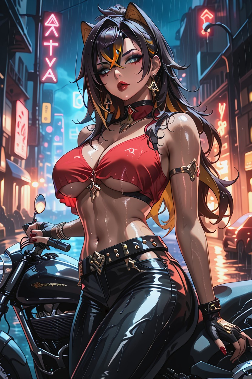 Neon Signs, Gloss Lips, Red Lips Hentai IA