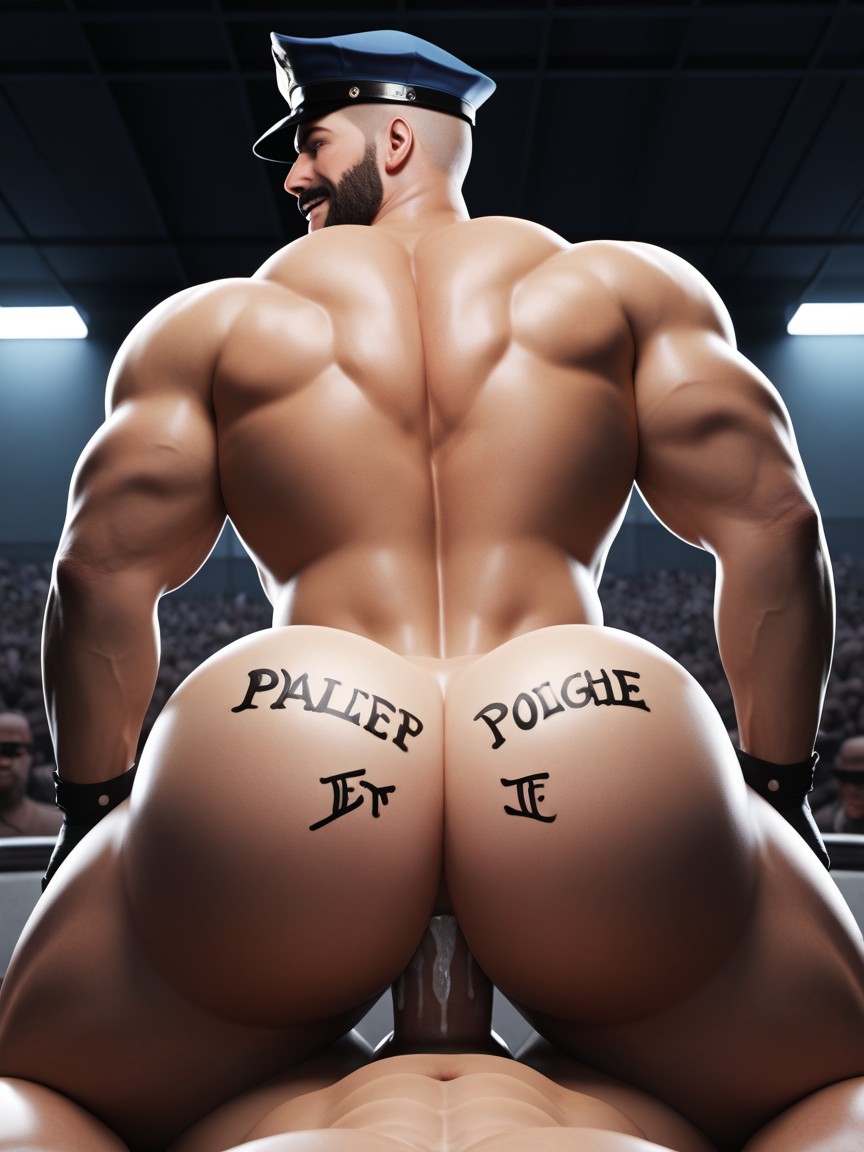 Dominant Bottom, Gay Sex, Duty Belt AI Gay Porn