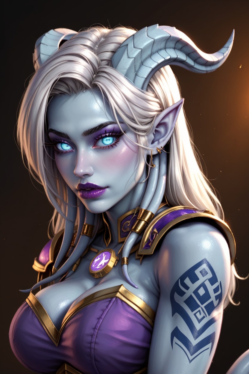 Disney Pixar Animation Style, 18+, Purple Makeup AI Porn