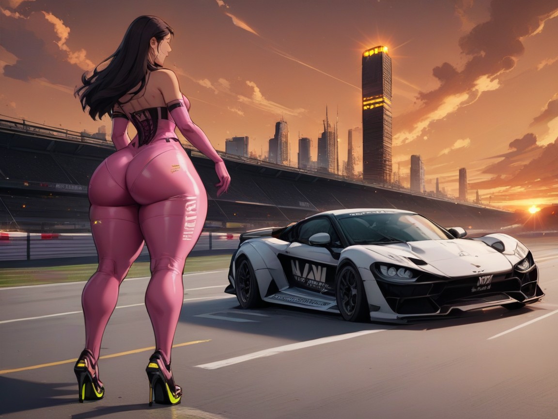 Straight Black Hair, High Breasts, Sloped Shoulders 라틴 AI 야짤
