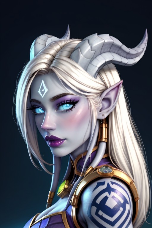 Lean Body, Wearing Paladin Armor, Body Full Tattoo AI Porn
