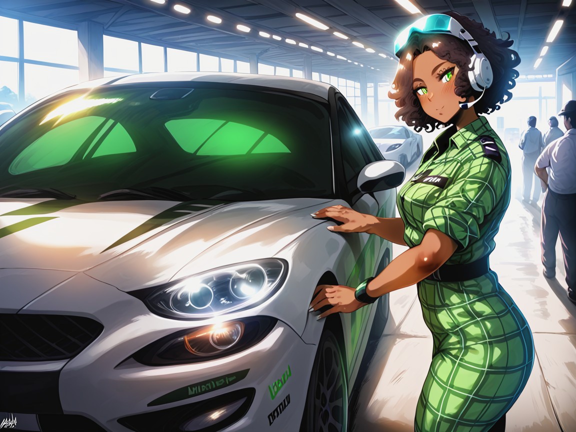 Tires In Background, Bokeh, Energetic Face Hentai AI Porn