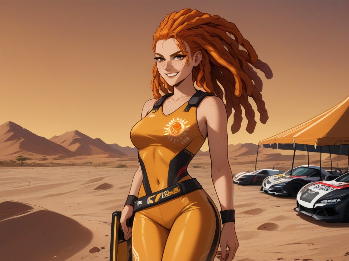 Cel Shading Effects, Ombre Dure, Poitrine Moyenne Porno IA Latina