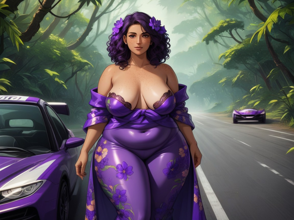 펌, Woman Ultra Detailed, Rounded Chest Width 라틴 AI 야짤