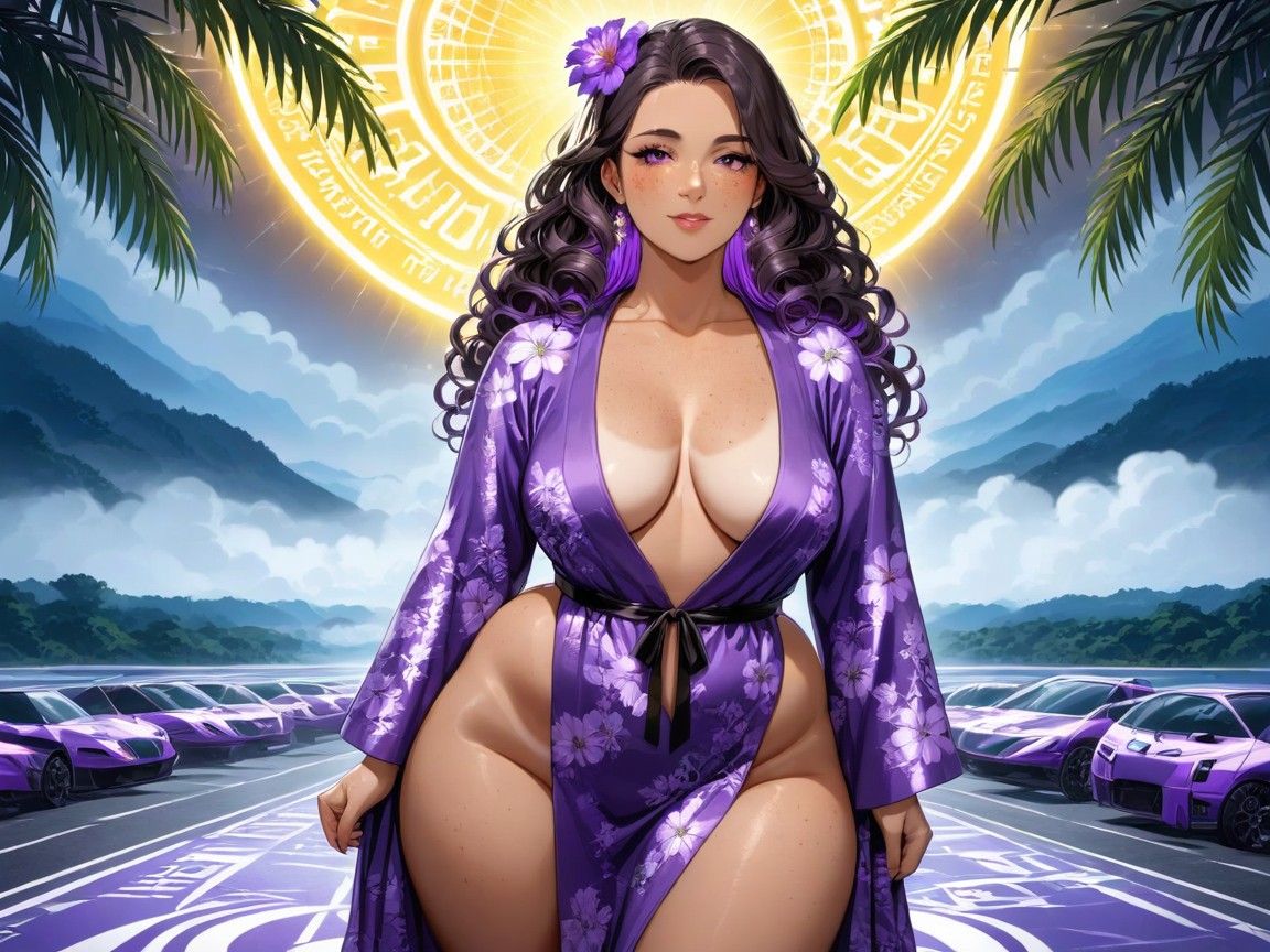 Glowing Flora Wraps, Natural Breasts, Driver AI Porn