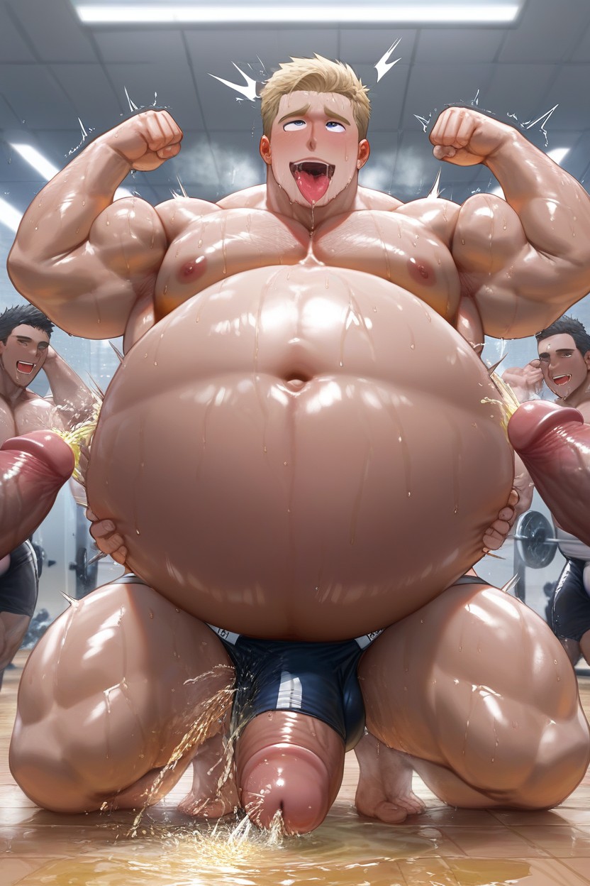 Gimnasio, Flexing, Piss Porno gay IA