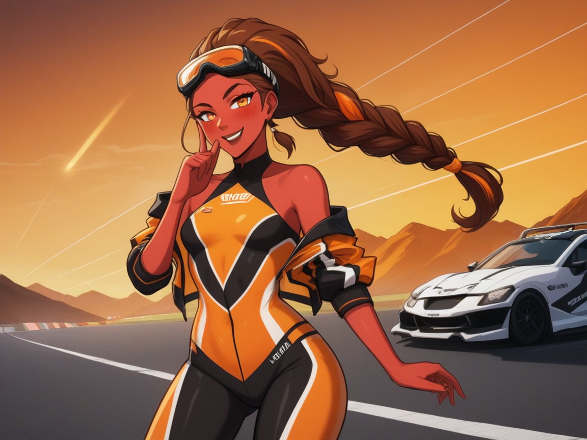 18+, Tight Racing Leggings, 1 Personne Porno IA Latina