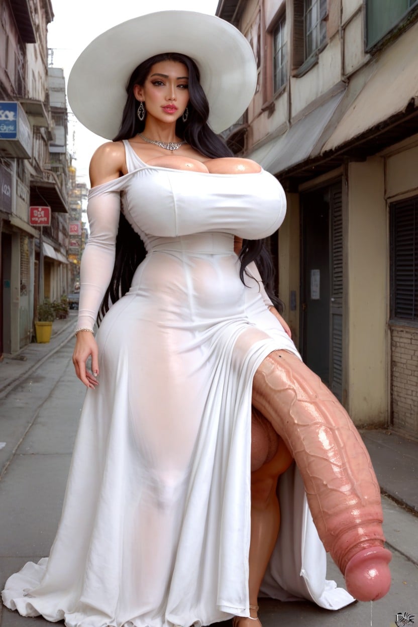 Japanese, Braless, Full Lips Shemale AI Porn