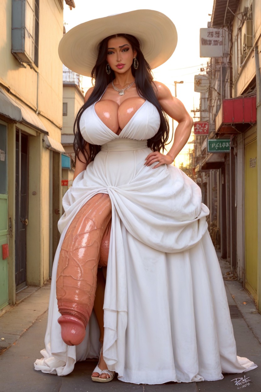 Close Up, Massive Breasts, Gigantic Boner Shemale AI Porn
