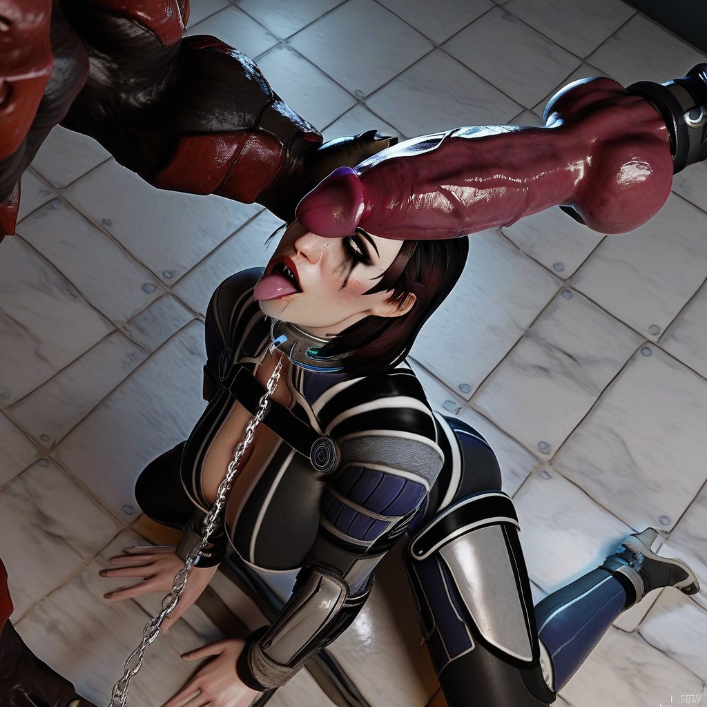 Mass Effect Armor, Female Human From Mass Effect Video Game, Sci-fi Prison Hentai AI Porn