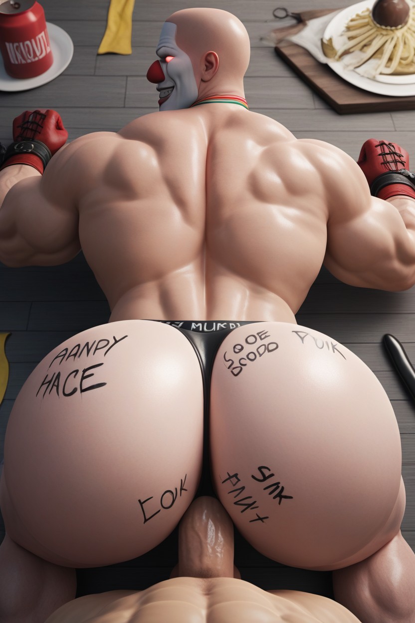 Hole Is Powerful, Body Writing On Ass Is The Inside Of Bottoms Hole And All The Parts Of It That Milk Dick, Muscular Pornografia gay com IA