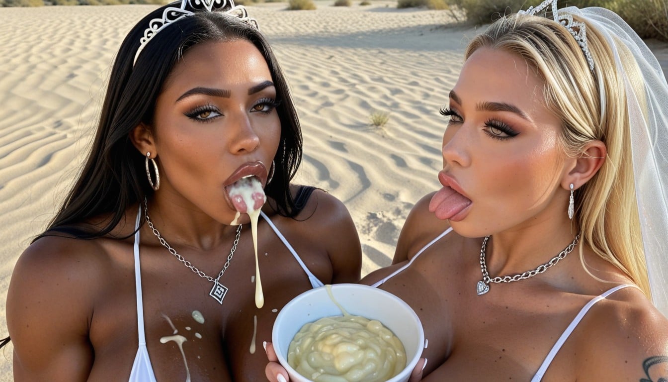 Beautiful Bimbo Amazon Goddess, Excessive Yellow Cum In Mouth, Shaved Pussy AI Porn