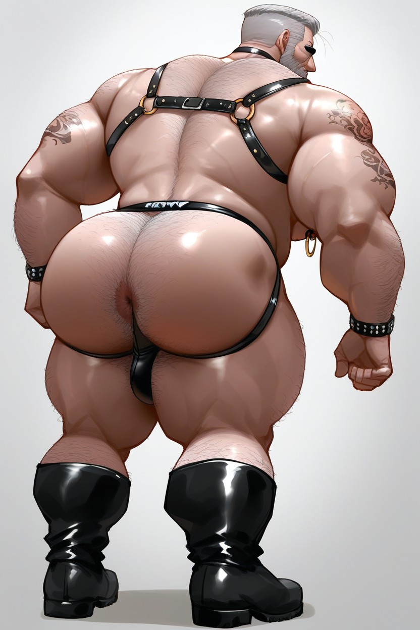 White Mature, Has Four Tattooed Arms, Curve Body ゲイAIポルノ