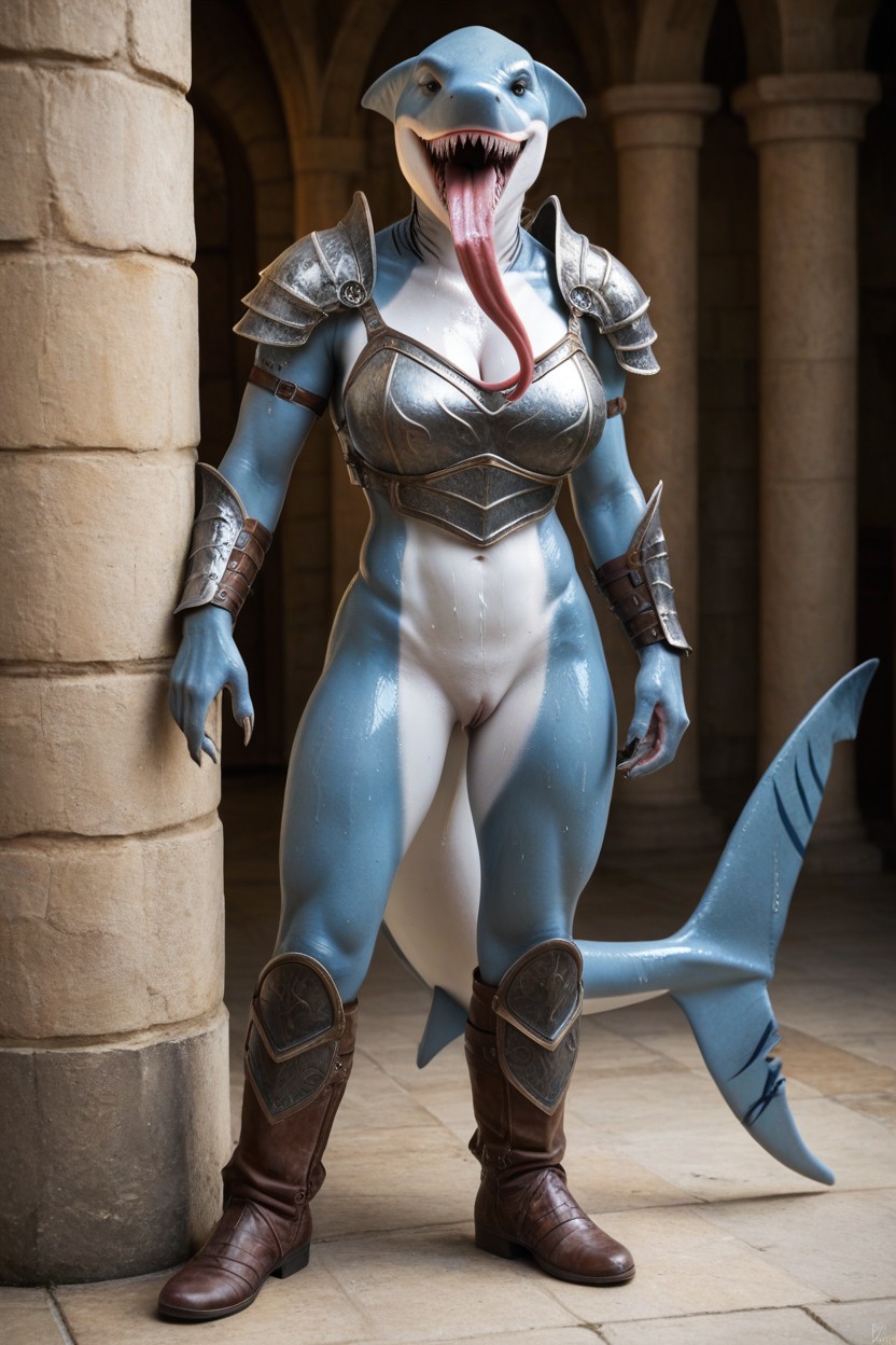 Long Tongue, Castle Setting, Metal Bracers AI Porn