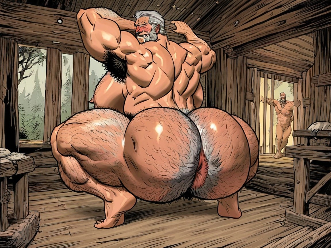 Extreme Hairy Body, Large Nipples, Round Butt Porno gay IA