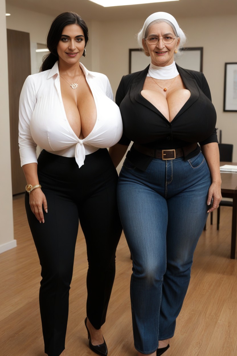 Jewels, 2 People, Long Straight Black Hair Shemale AI Porn