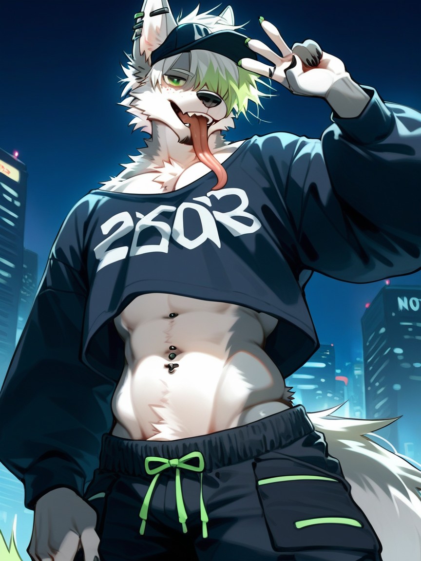 White Goatee, Gay, Wolf 퍼리 AI 포르노