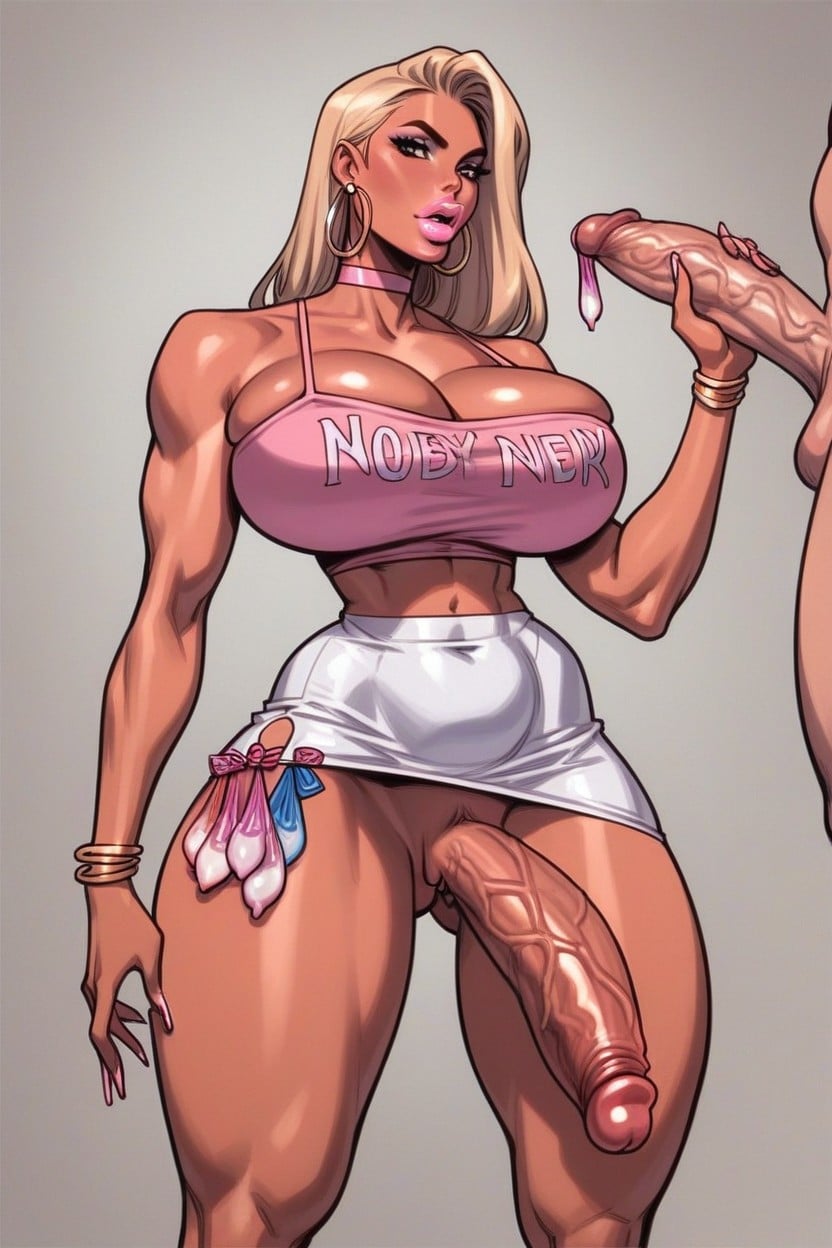 Long Cock, Pink Lipstick On Lips, Giant White Dick Hentai AI Porn