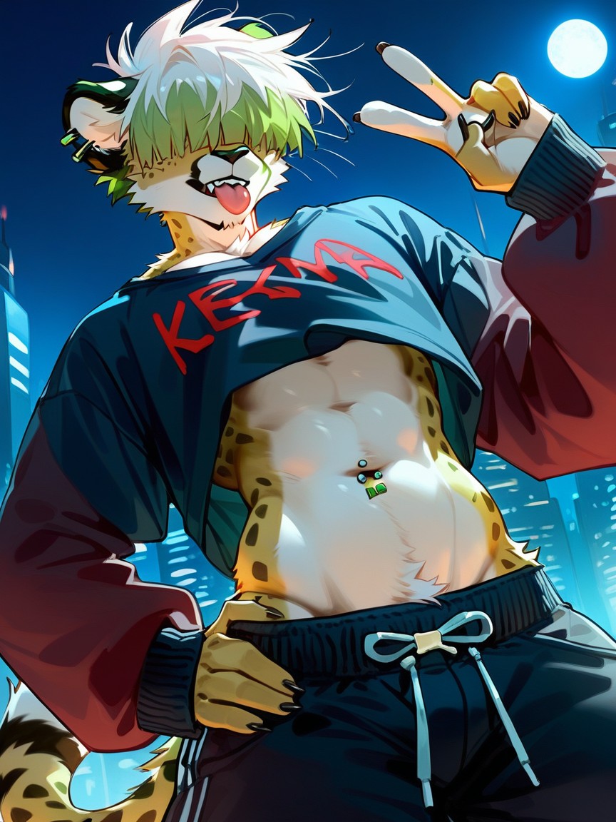 Oversized Sweatshirt, Green Eyes, Tired Furry AI Porn