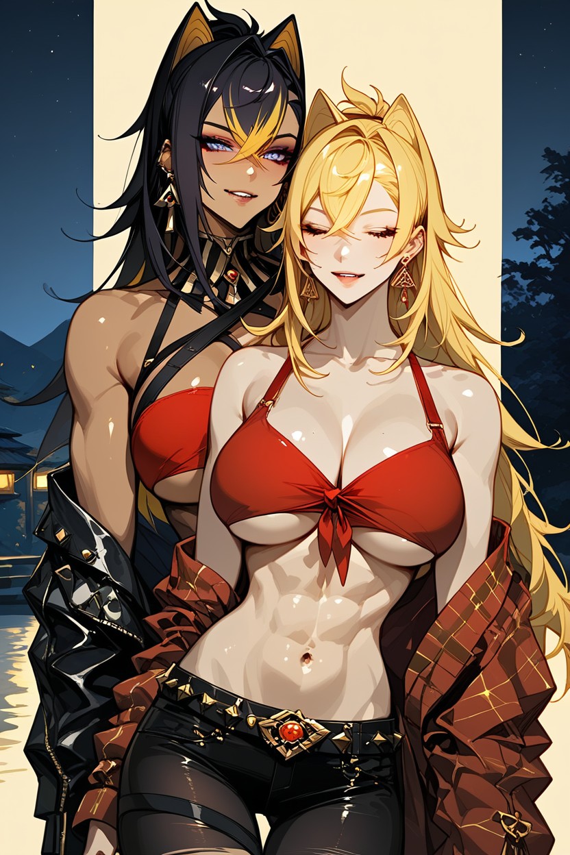 Dehya From Genshin Impact, High Heeled Boots, Underboob Hentai AI Porn