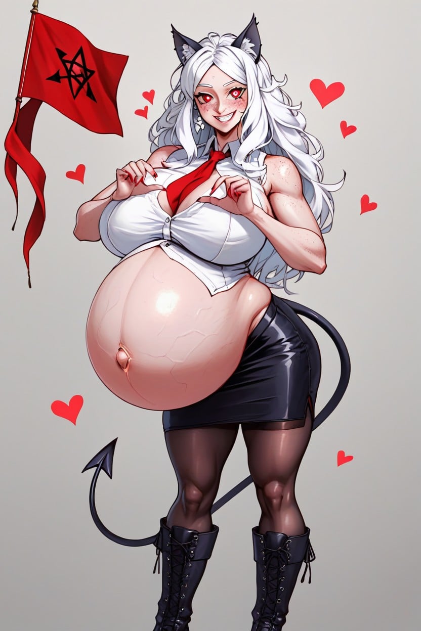Pink Puffy Bimbo Lips, Solo, Jeweled Earings Hentai AI Porn